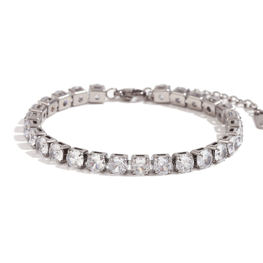 Wholesale Gold and silver zircon-set Stainless Steel Bracelets