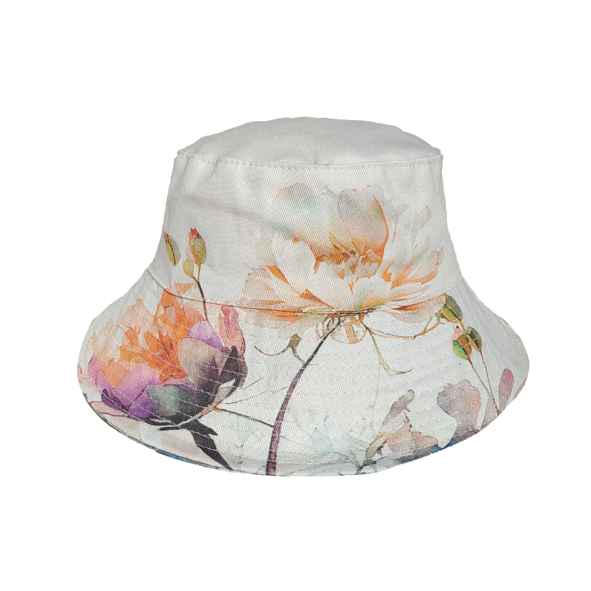 Wholesale Cotton Watercolor Print Patchwork Bucket Hat
