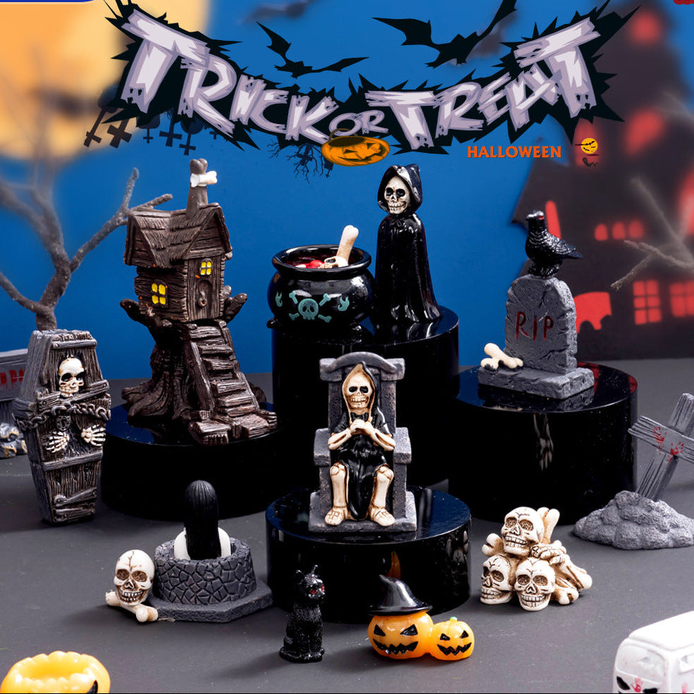 Wholesale Resin  Skull Mummy Figurine European Style Desk Ornament Everyday Use Gift Resale