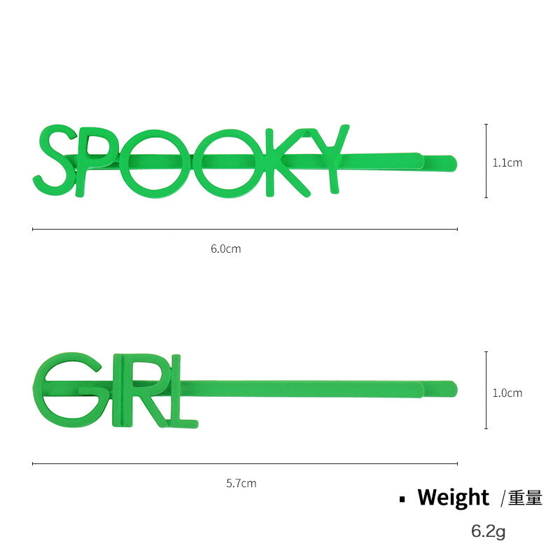 Wholesale English Letter Fluorescent Rubber Paint Zircon One Character Clip