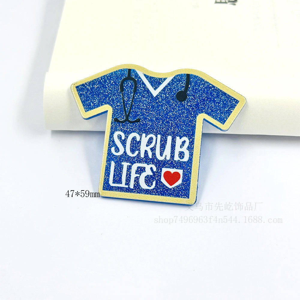 Wholesale 10pcs Loose Powder Cartoon Clothes Style Letters Acrylic Accessories