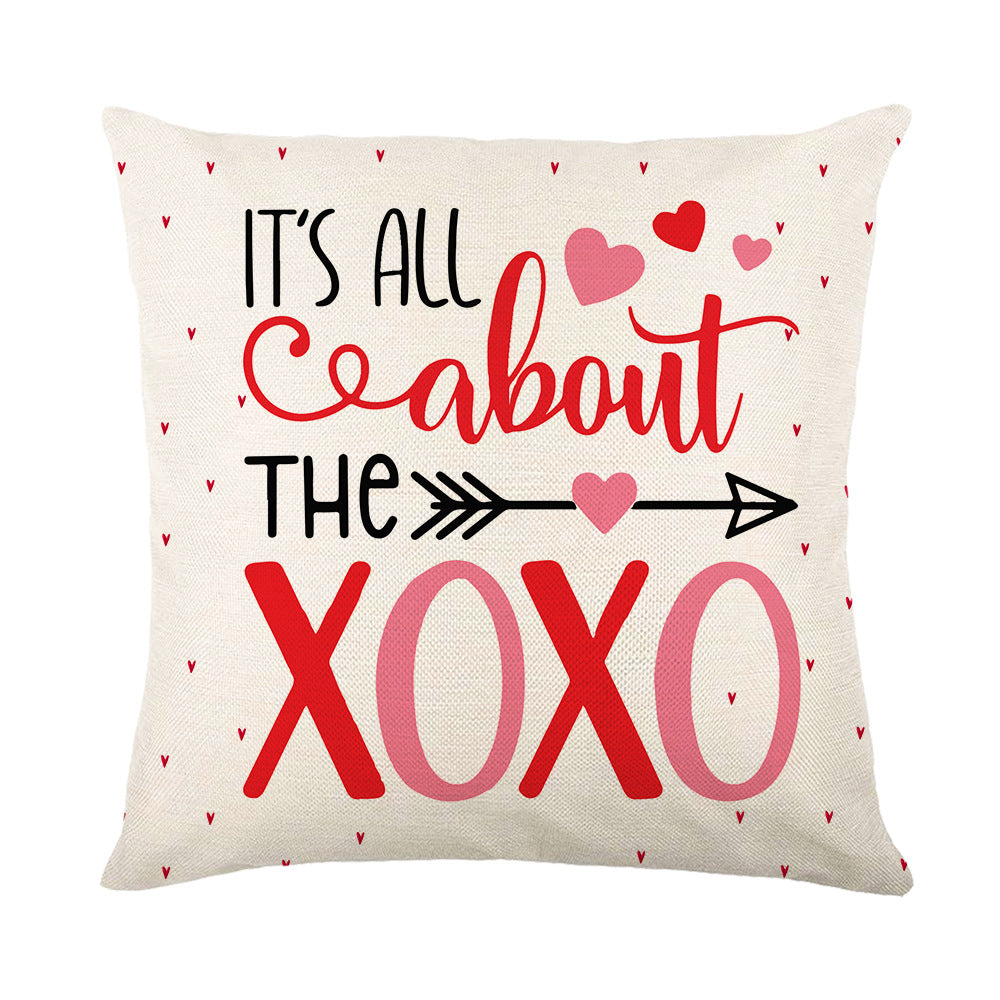 Wholesale Valentine's Day Red Letter Printed Polyester Pillow Covers