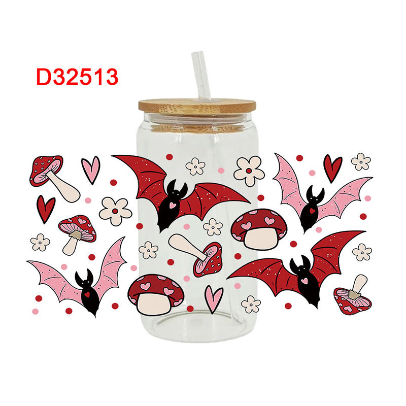 Wholesale Uv Transfer Sticker Glass Cup Crystal Label Crystal Sticker 16OZ UV DTF WRAPS