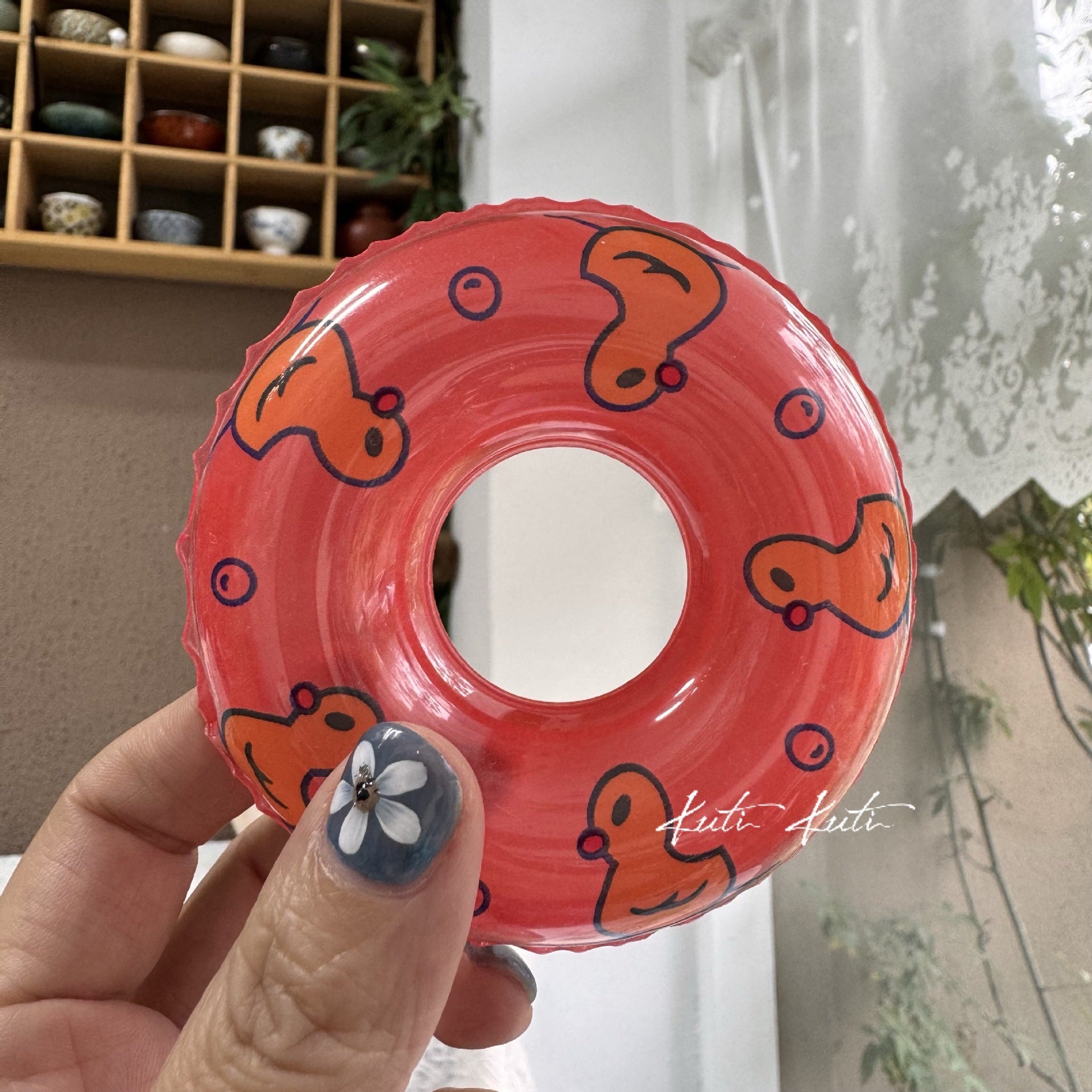 Wholesale Cute Duck Donut Swim Ring For Baby Water Play Soft Rubber Toy