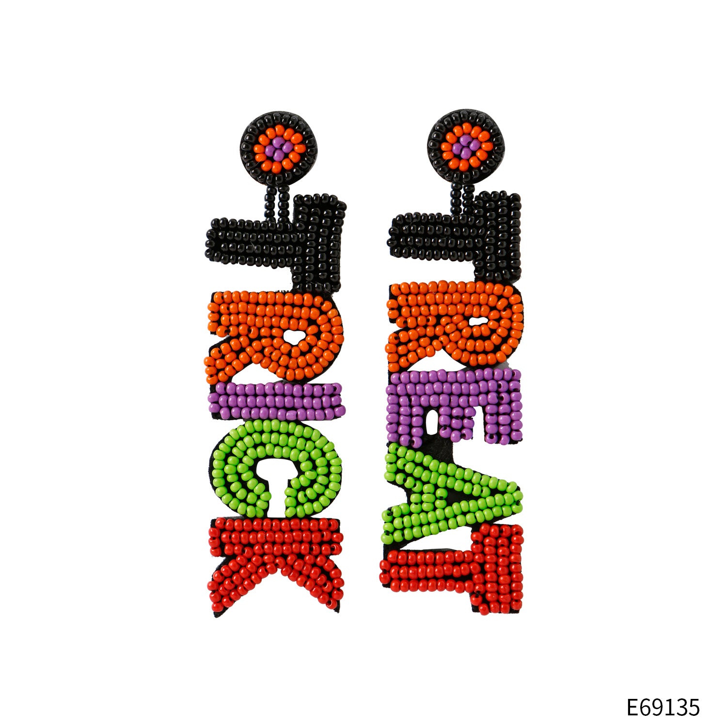Wholesale English Alphabet Halloween Glazed Earrings