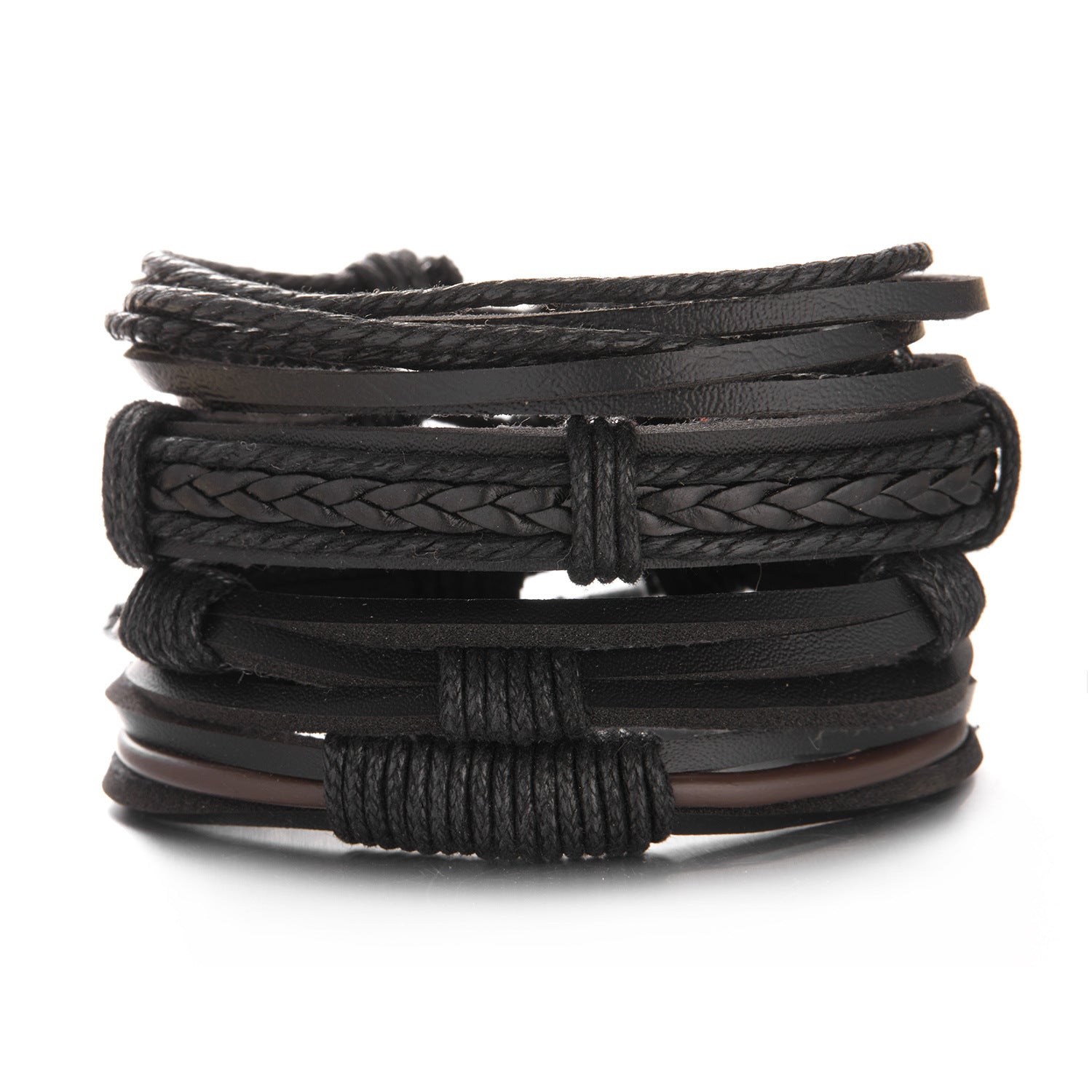 Wholesale Coconut Shell Wood Beads Braided Bracelet Leather Bracelet