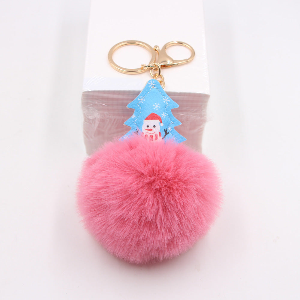Wholesale Christmas Fur Ball Keychain