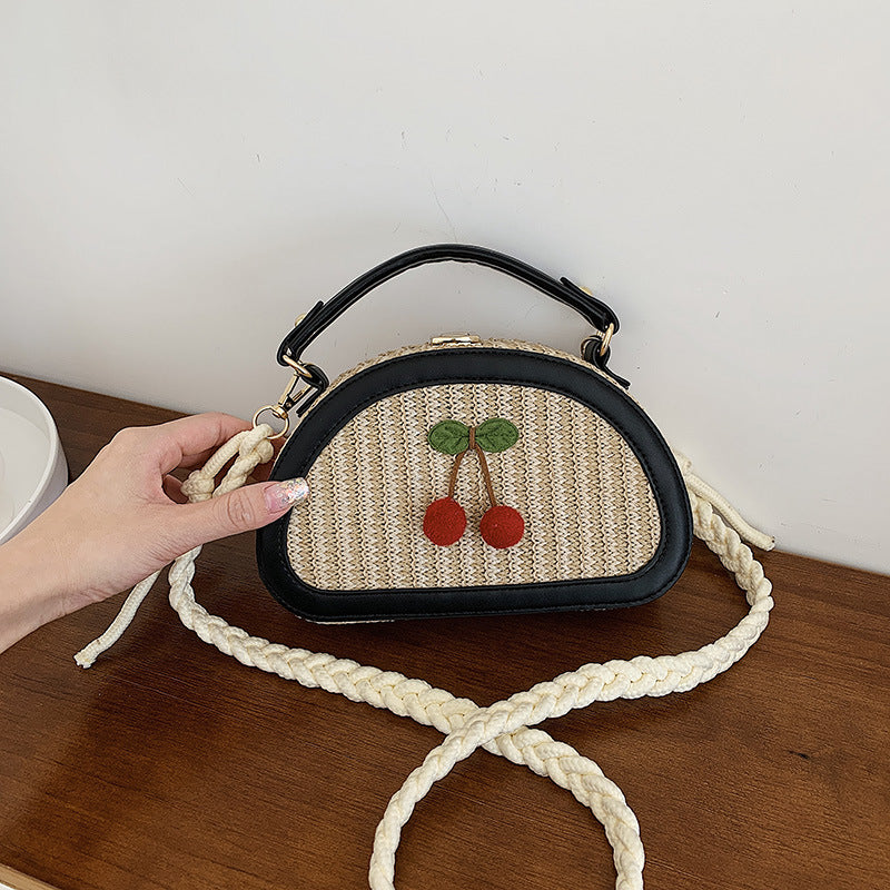 Wholesale Straw bag small cherry shoulder bag crossbody bag