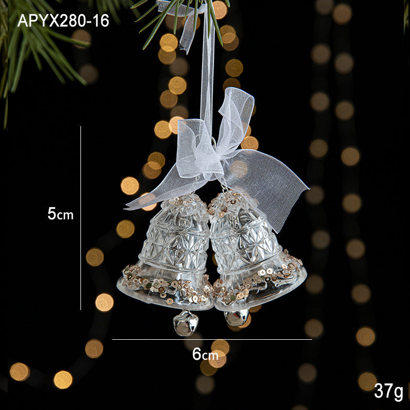 Wholesale Christmas Sequin Acrylic Transparent Snowflake Pendant Ornament