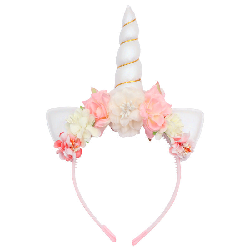 Wholesale Party Dance Unicorn Cat Ear Simulation Flower Headband