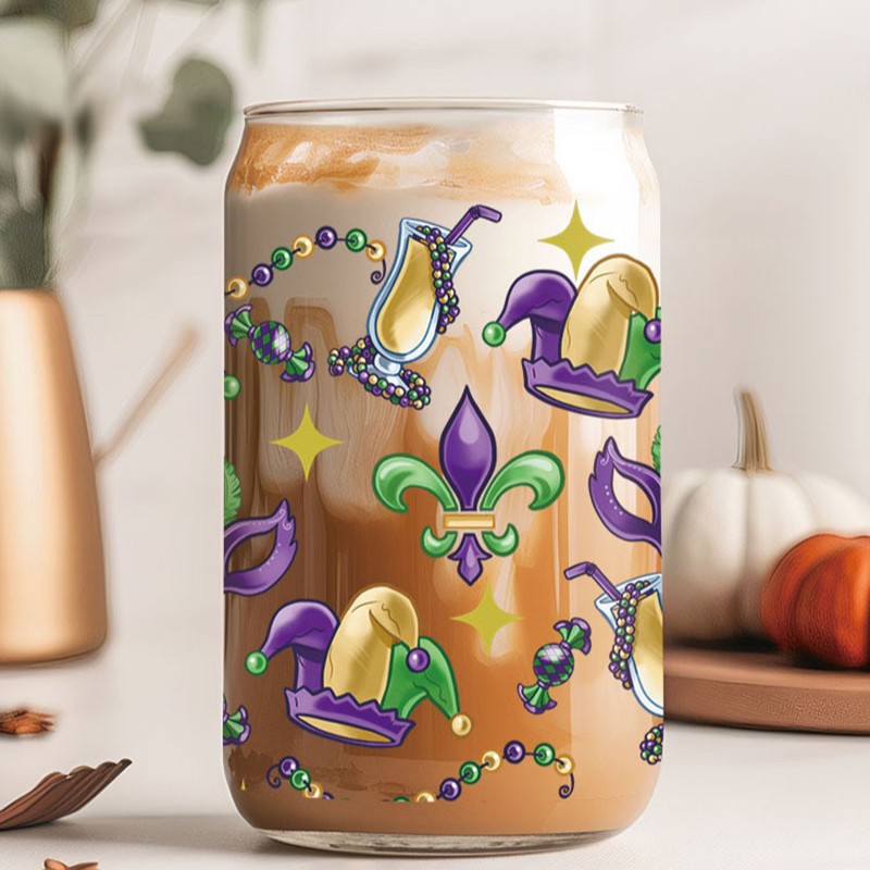 Wholesale UV transfer sticker for glass cups crystal label crystal sticker 16OZ UV DTF WRAPS