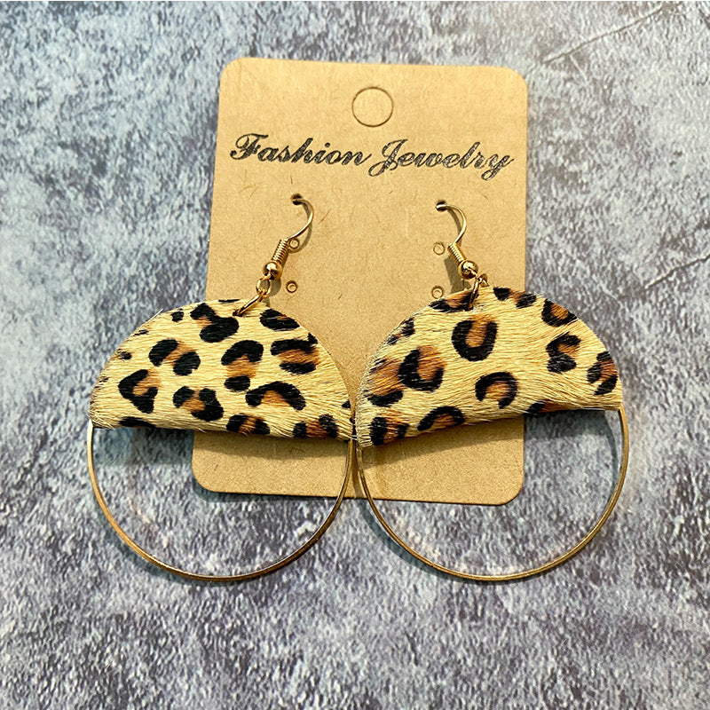 Wholesale Leather Western Style Trendy Patchwork Bohemian Style Atmospheric Fashion Earrings