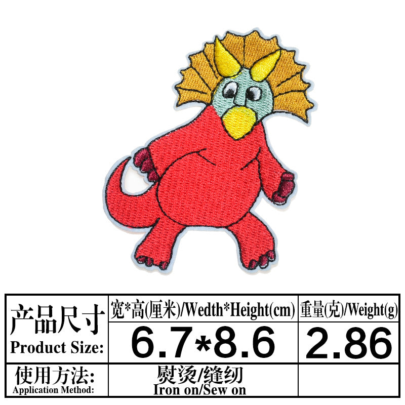 Wholesale Trendy Dinosaur Embroidered Twill Patch T Rex Sew On Applique For Clothing Towels DIY Craft Gift
