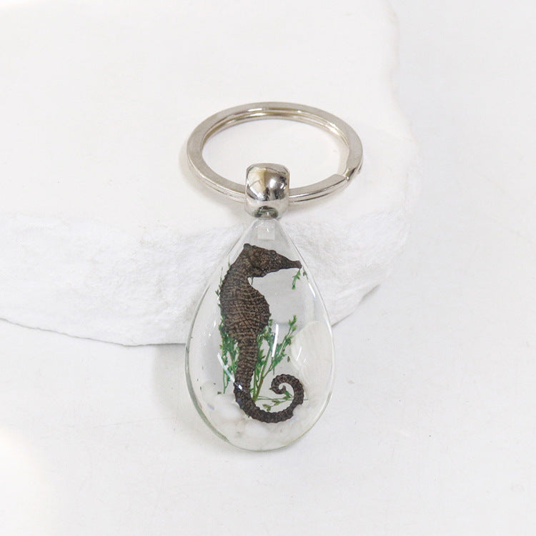 Wholesale seahorse marine keychain  marine creative jewelry