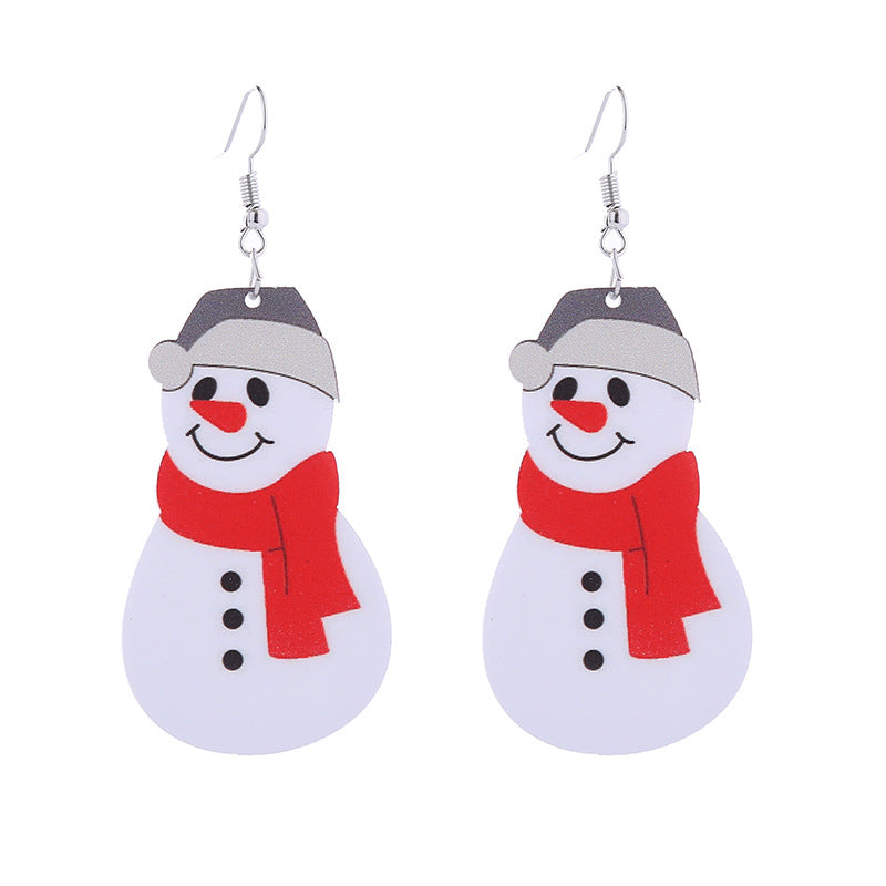 Wholesale Christmas Snowman Boots Christmas Tree Acrylic Earrings