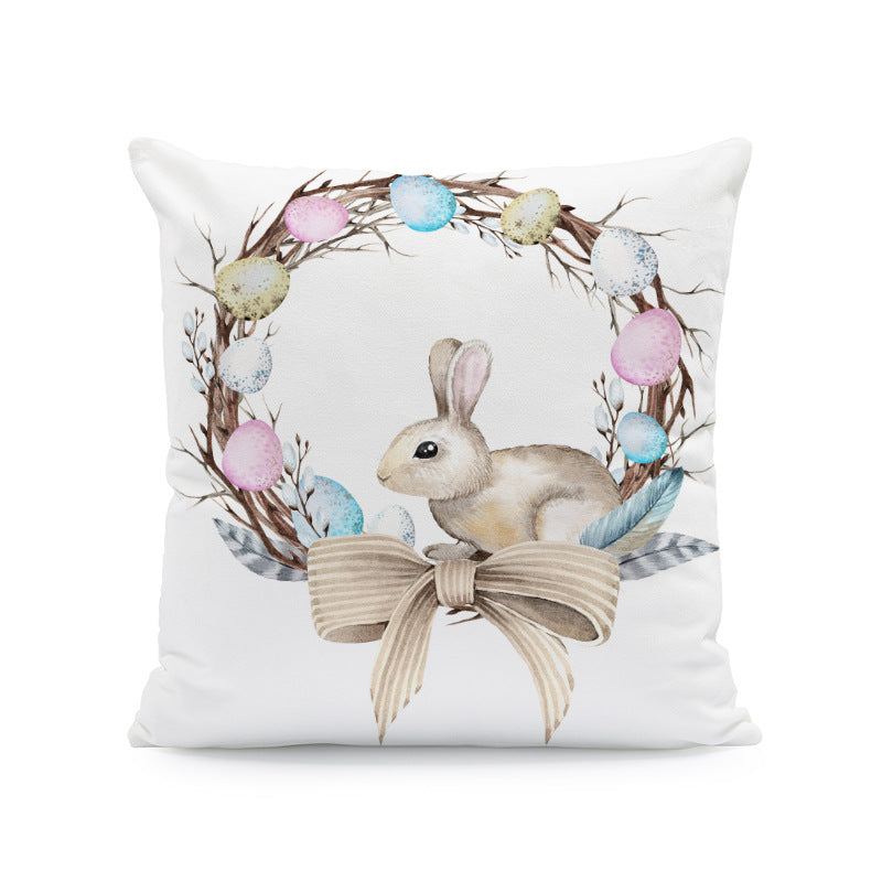 Wholesale Easter Rabbit Egg Flannel Printed Pillow Covers