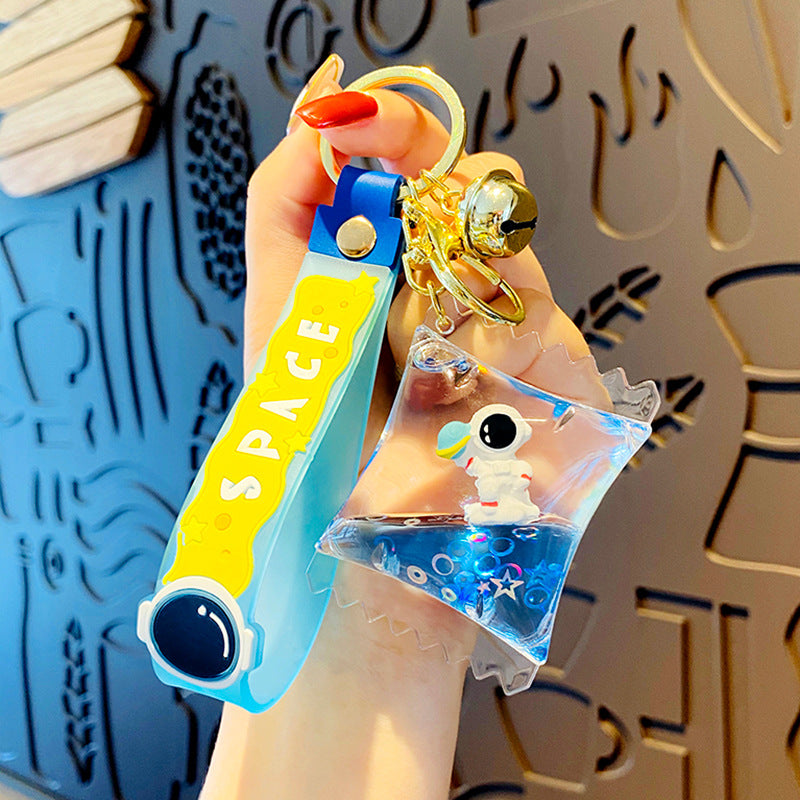 Wholesale Acrylic Creative Liquid Astronaut Floating Keychain