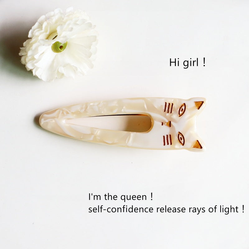 Wholesale of Cute and Sweet Cat Acetic Acid Board Hair Clips