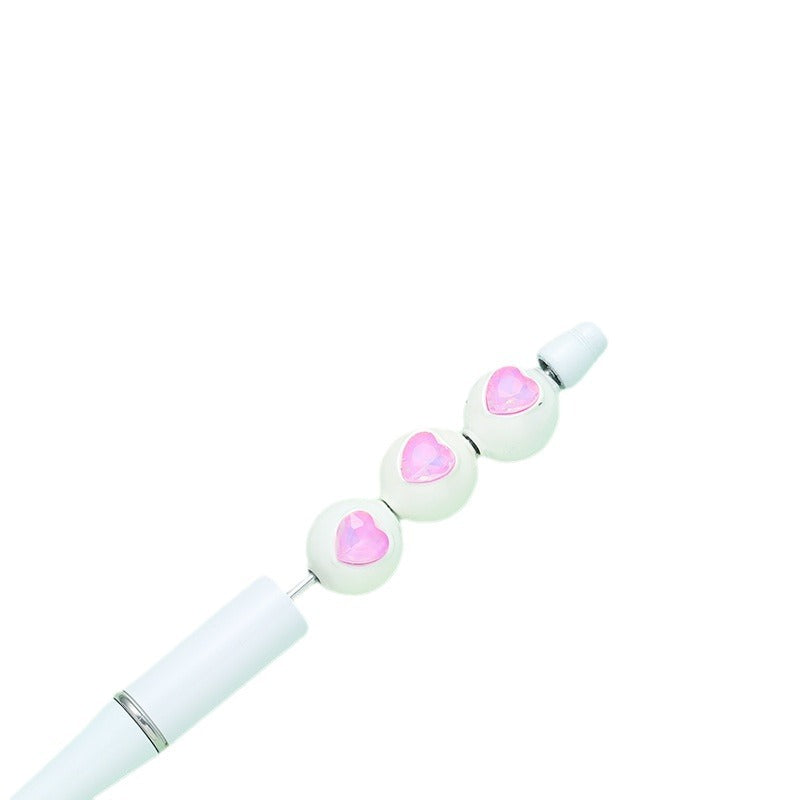 Wholesale 10pcs Love Alloy Series White Round Beads