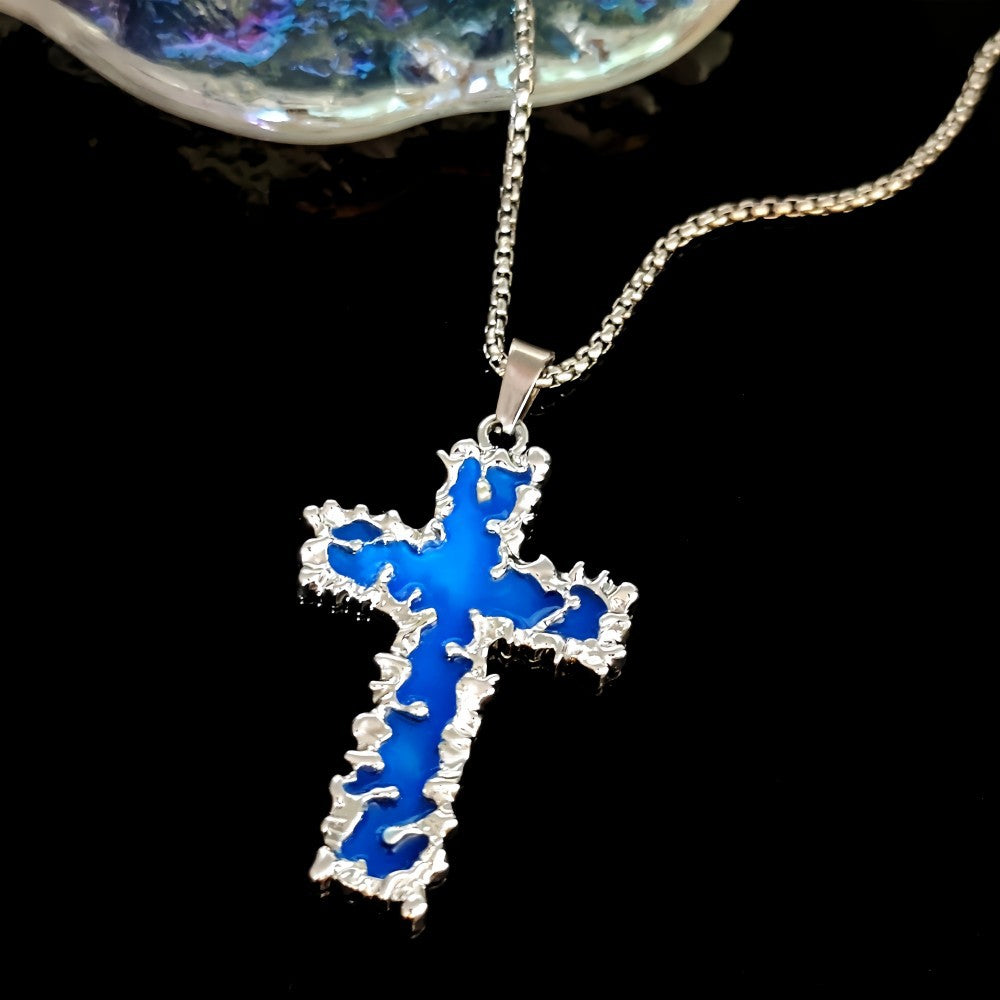 Wholesale Luminous cross natural stone bead glow bracelet