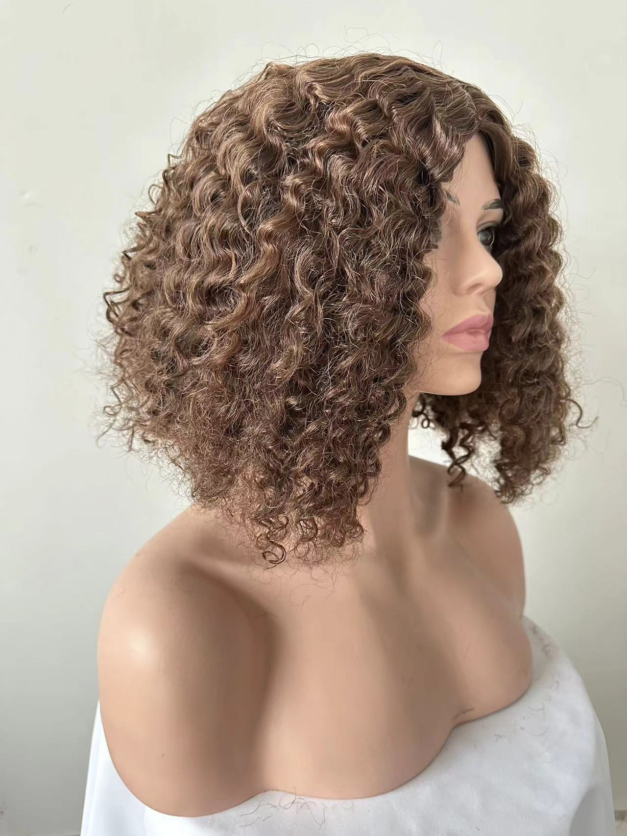 Wholesale Women's long bangs afro wrapped tube black spring curls short curly hair full head set