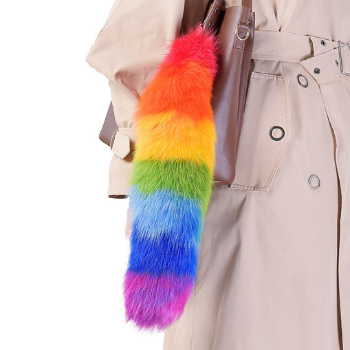 Wholesale of Oversized Fox Hair Pendant Keychains