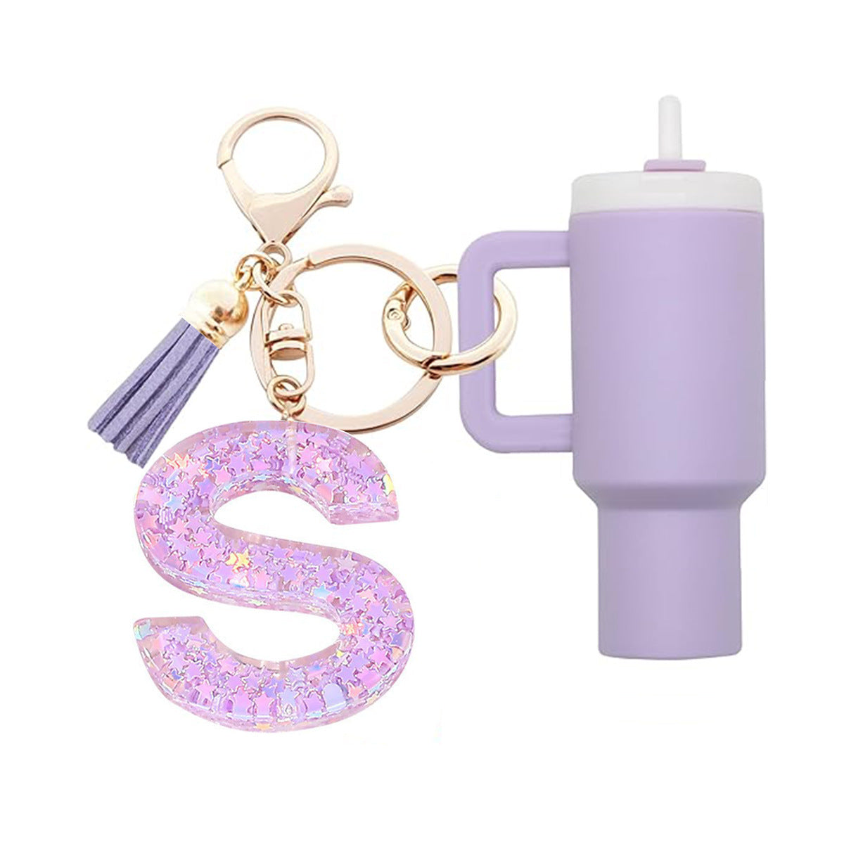 Wholesale Cute New Mini  26 Initials Ice Cup Tumbler Cup Keychain Can Wrap Women Backpack Pendant