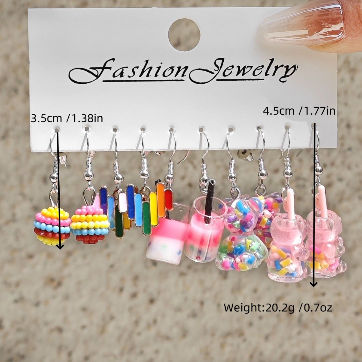 Wholesale 11pcs/set Cartoon Animal Bear Simulation Food Milk Tea Earrings