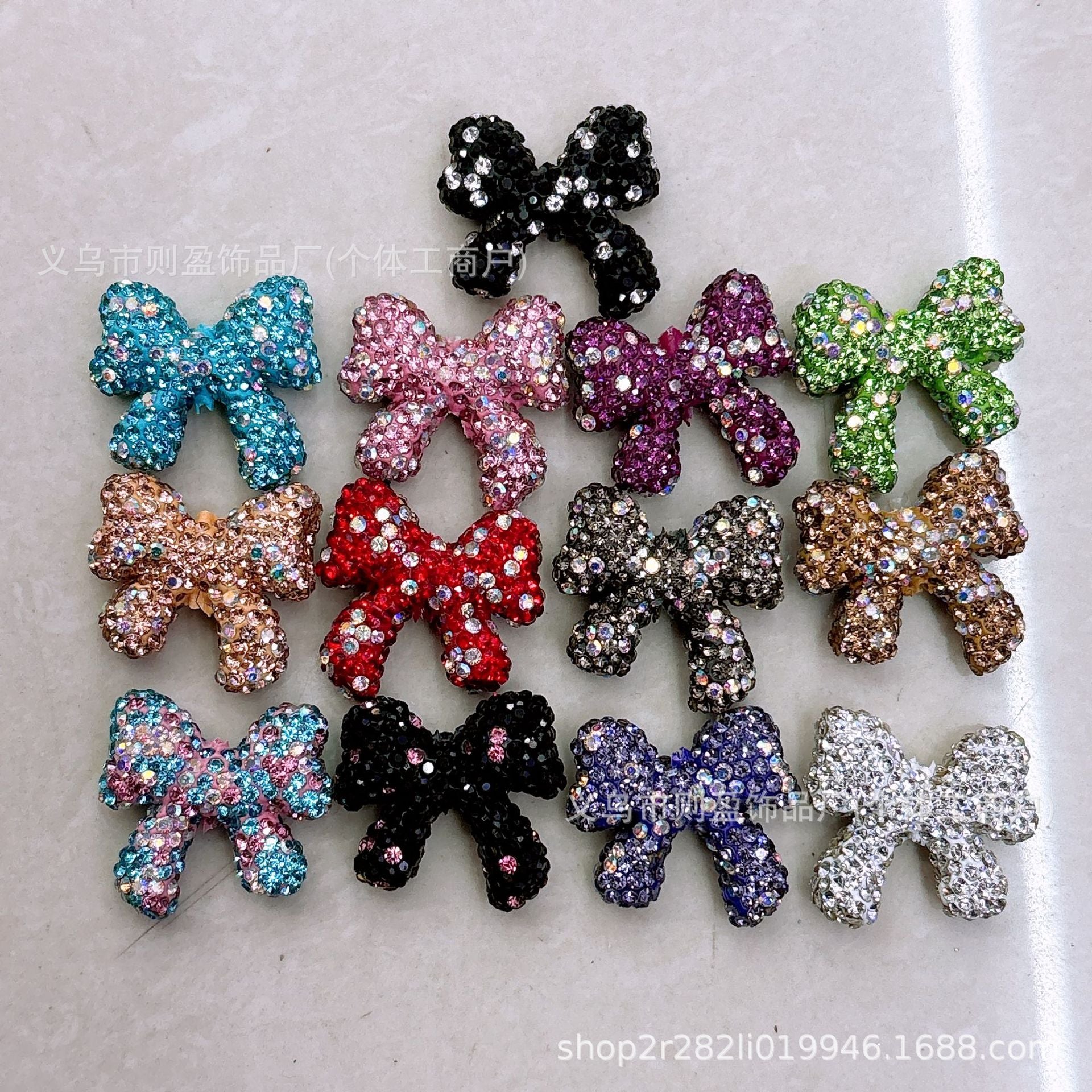 Wholesale 20pcs Heavy Industry with Drilled Pottery Clay Butterfly Bow Float Vertical Hole Beads