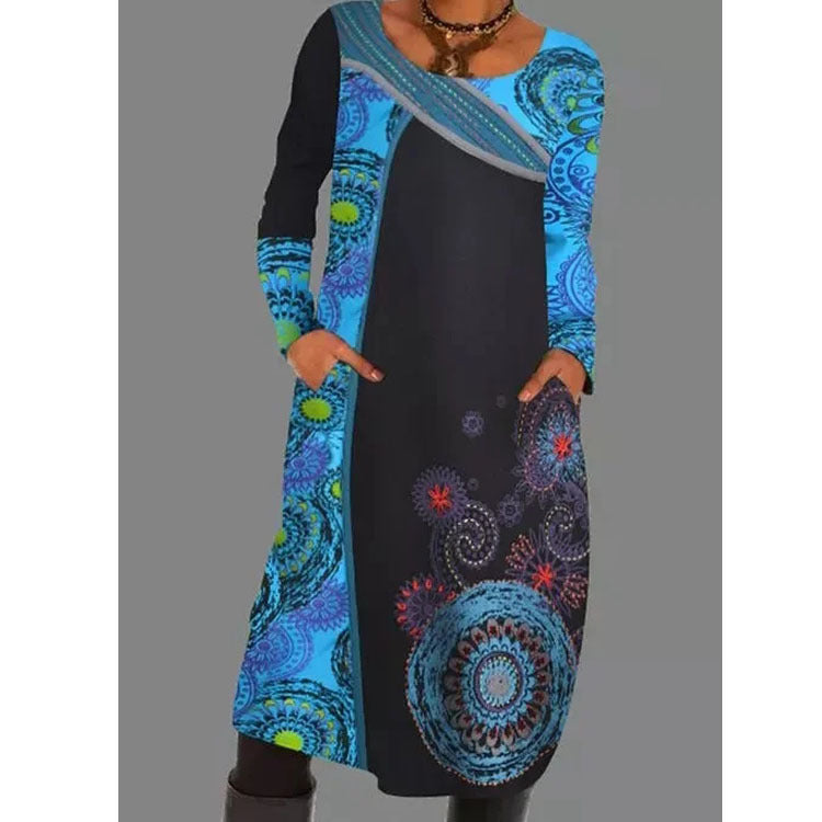 Wholesale Polyester Printed Ethnic Style Dresses
