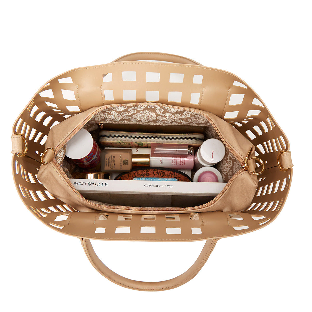 Wholesale Large Capacity Women's Handbags, Shoulder Bags, PU Hollowed Out Mother and Son Bags