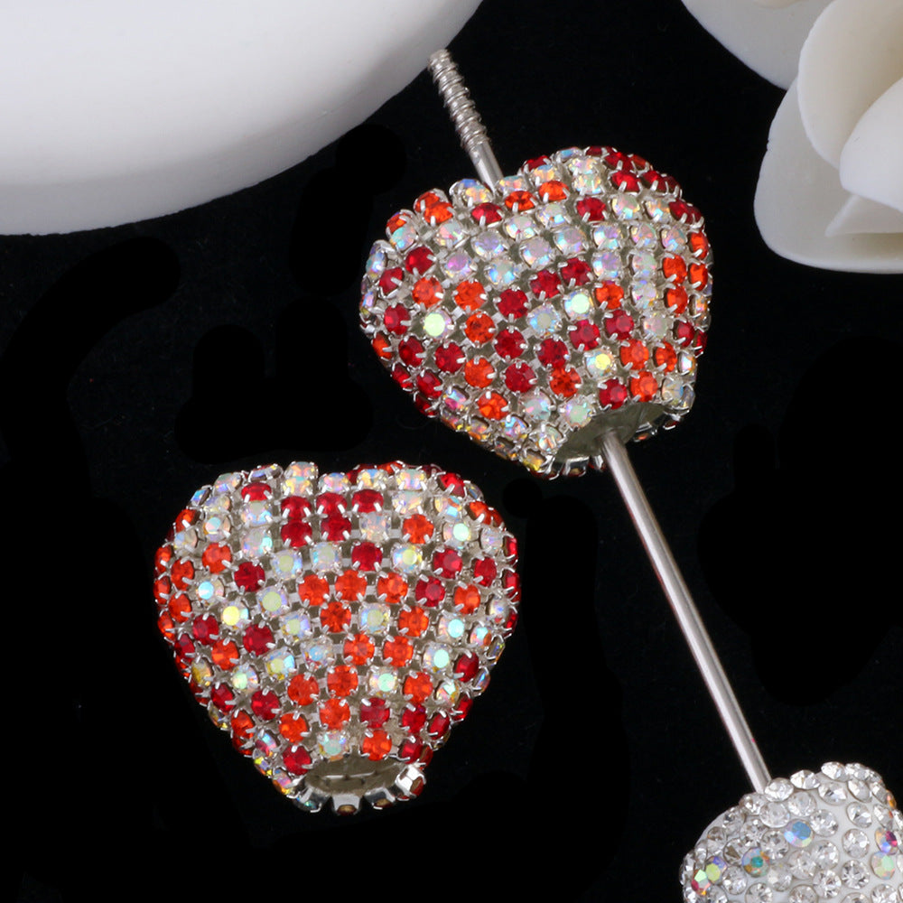 Wholesale Starry Sky Diamond Chain Love Acrylic Full Diamond Ball Straight Hole Bead DIY Beads