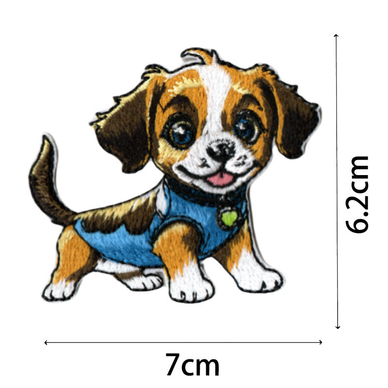 Wholesale Cartoon Puppy Embroidered Patches Set Of 9 Cute Applique Badges For Coats Fashion Accessory Gift