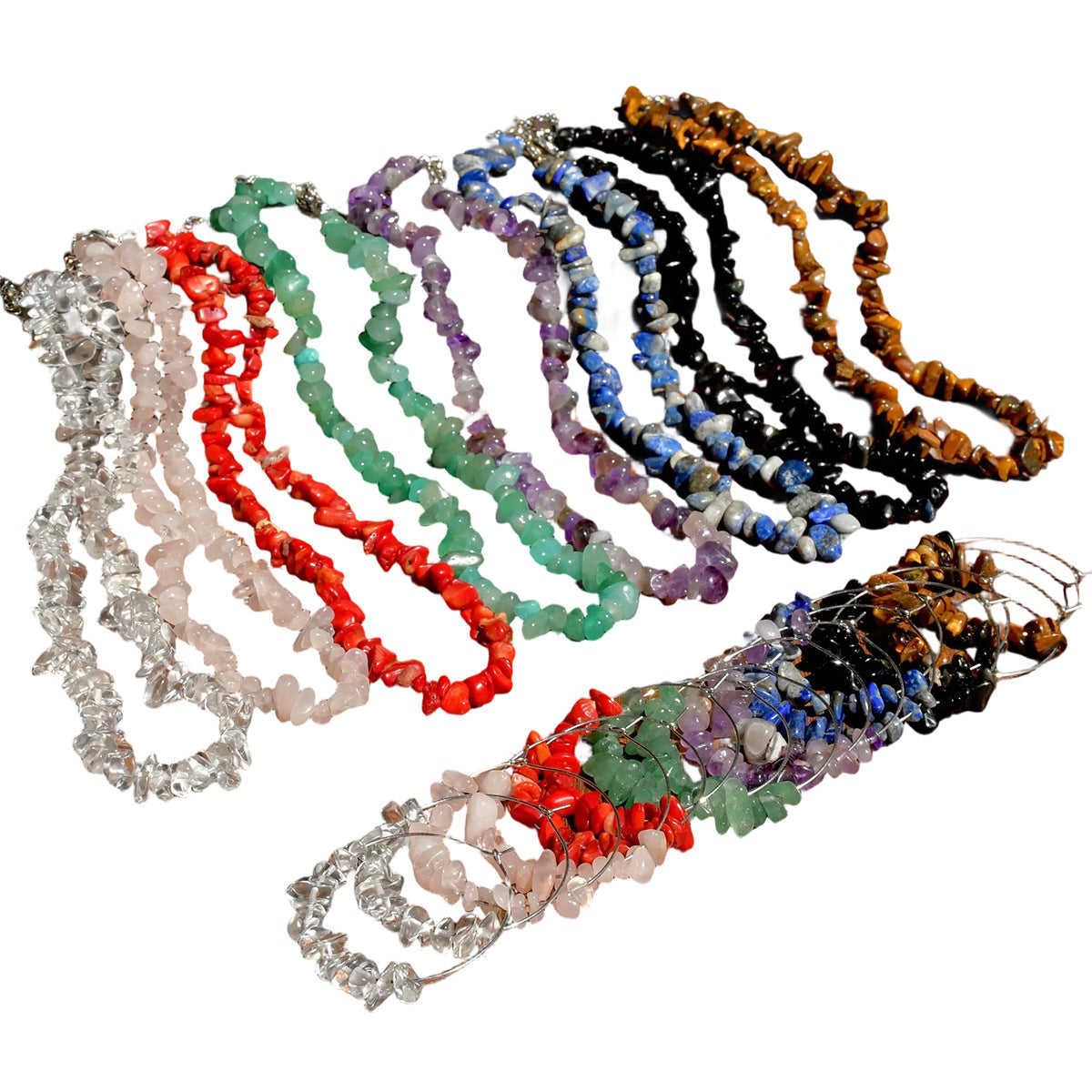 Wholesale Vacation style colorful gravel necklace Necklace Set