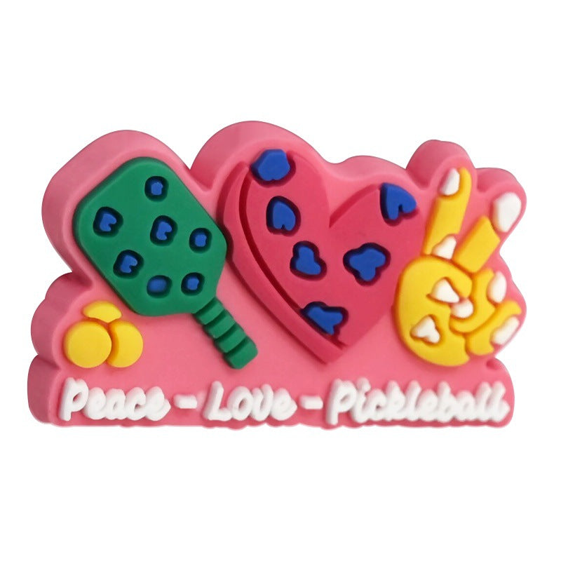 Wholesale Random 100pcs pickleball sports series bead pen patch handmade DIY beads