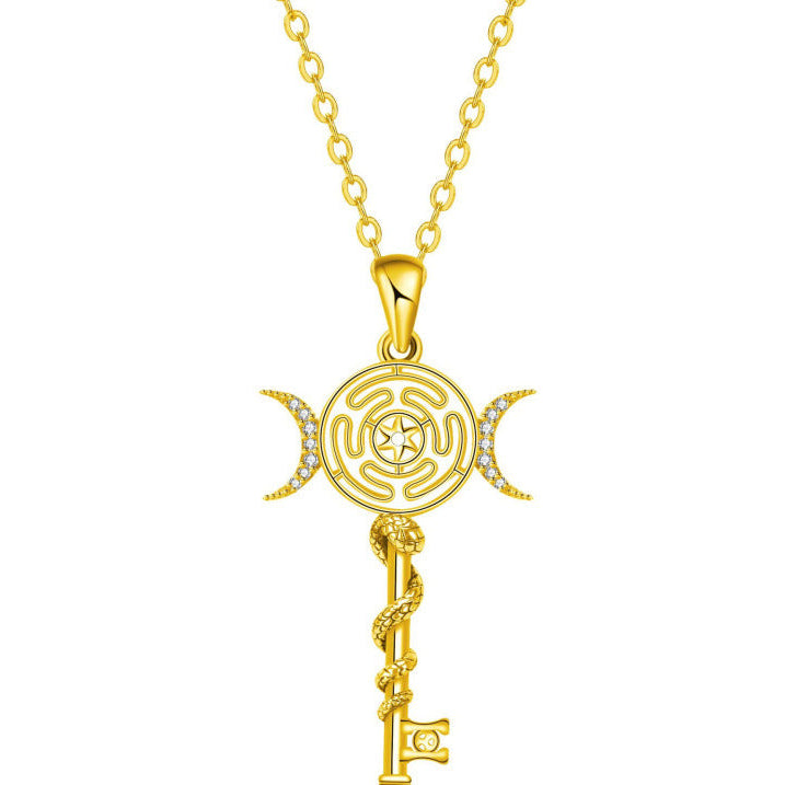 Wholesale Greek snake-shaped winding key necklace