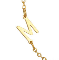 Wholesale 26 Alphabet Gold Up and Down Hole Stainless Steel Necklace