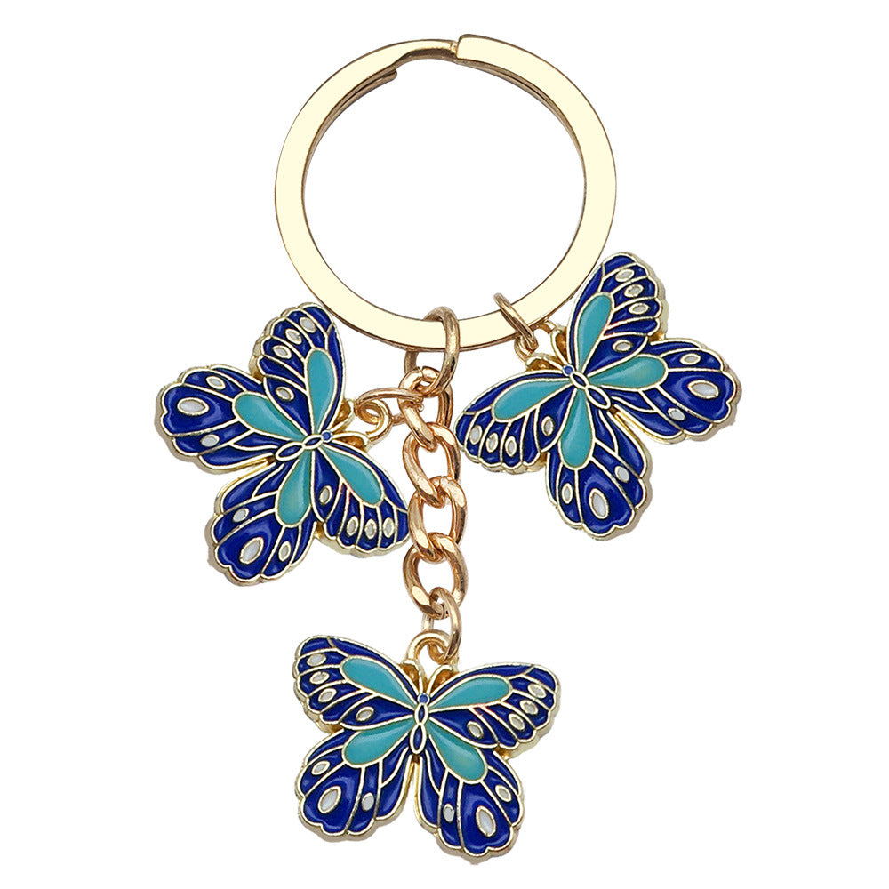 Wholesale Colorful butterfly metal keychain