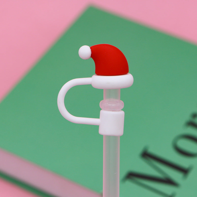 Wholesale Christmas 8MM Silicone Straw Caps