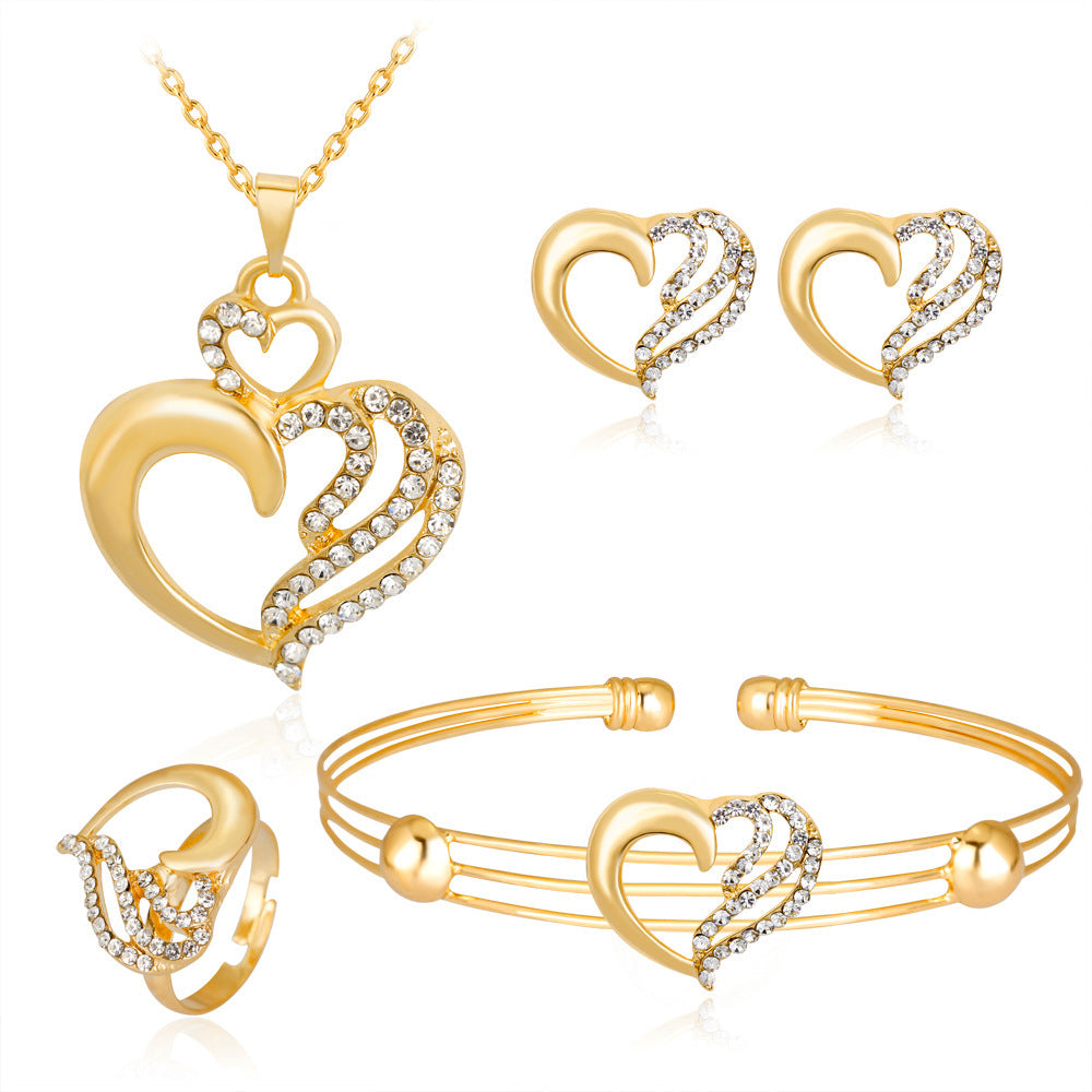 Wholesale Exquisite Crown Shaped Alloy Jewelry Set of Four Pieces