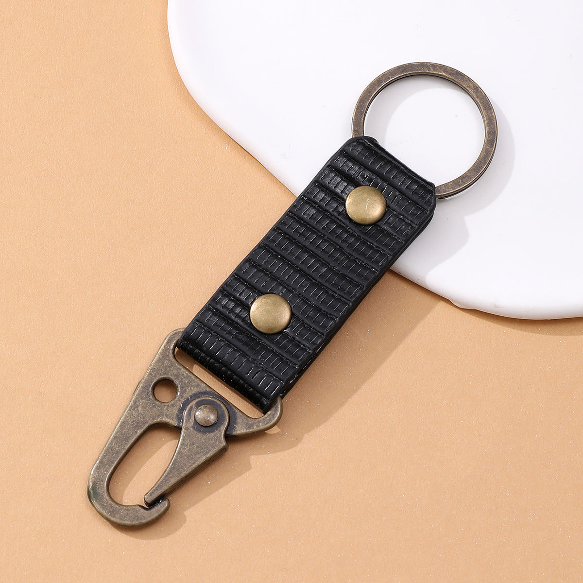 Wholesale Vintage Style Leopard Woven Keychains