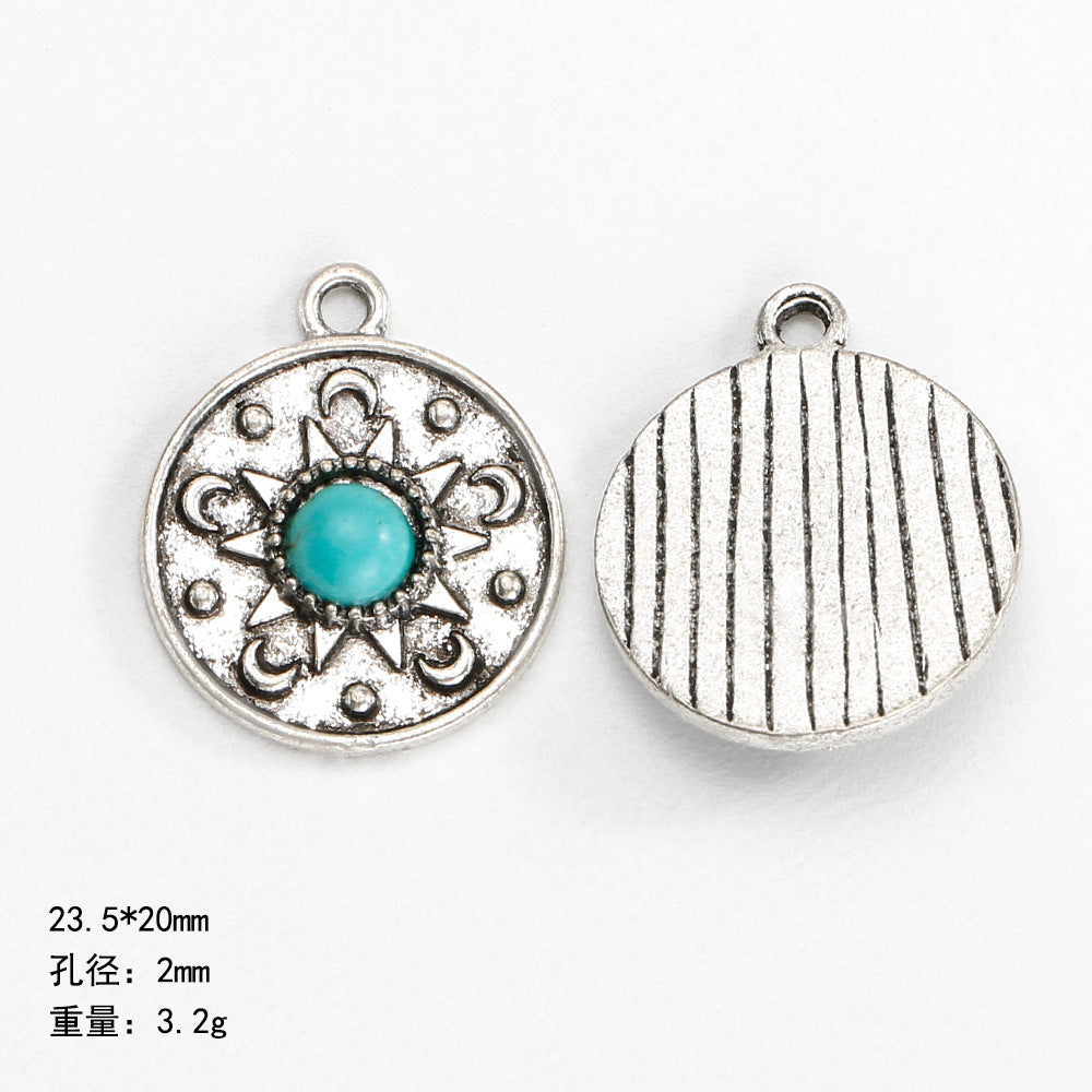 Wholesale Bohemian ethnic style turquoise inlaid necklace bracelet