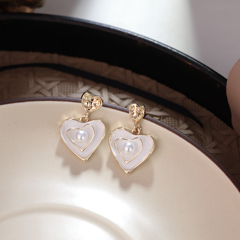 Wholesale French Retro Vintage Flower Pearl Earrings