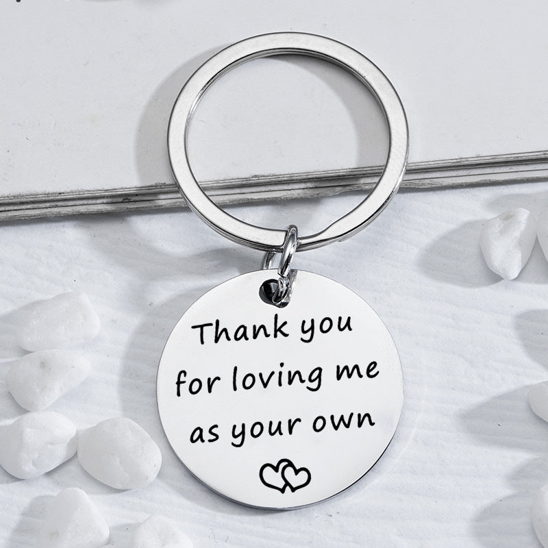 Wholesale Stainless Steel Round Letters Valentine's Day Keychain