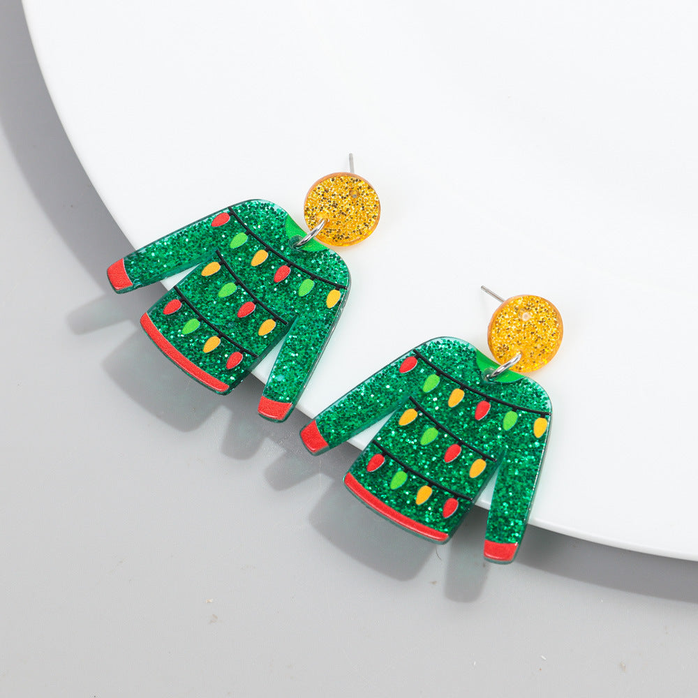 Wholesale Christmas Sweater Acrylic Earrings