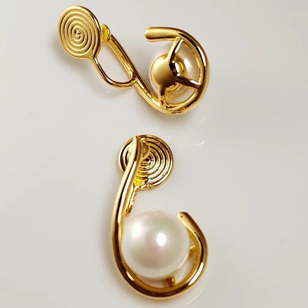 Wholesale Copper Pearl Mosquito Coil Ear Clip