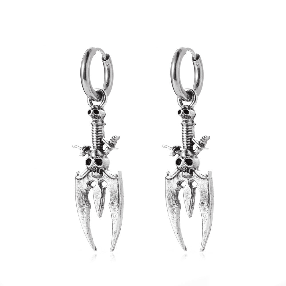 Wholesale Retro Skull Gothic Punk Halloween Earrings