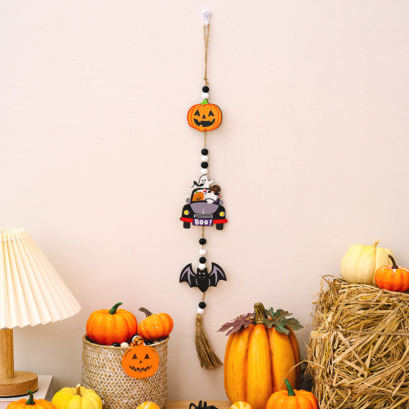 Wholesale Halloween Beads Witches Pumpkins Bats Wooden Decorations
