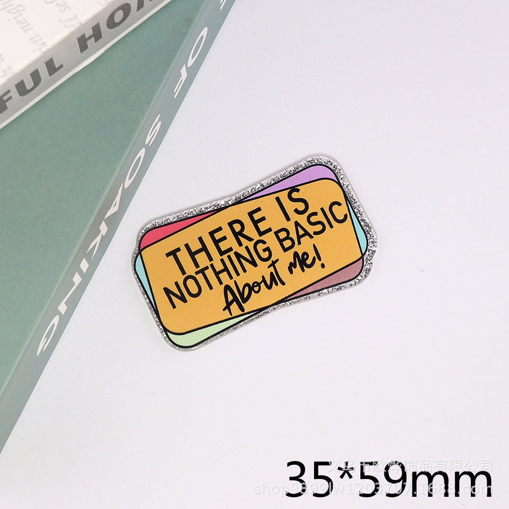 Wholesale 10pcs powder cartoon letter beverage love bag jewelry acrylic pin DIY patch accessories