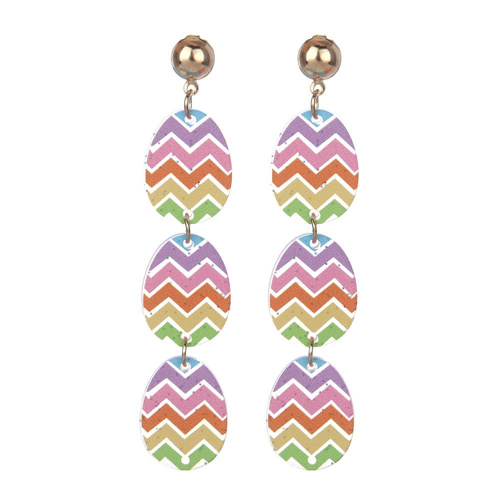 Wholesale Easter Rainbow Easter Egg Rabbit Ghost Acrylic Earrings